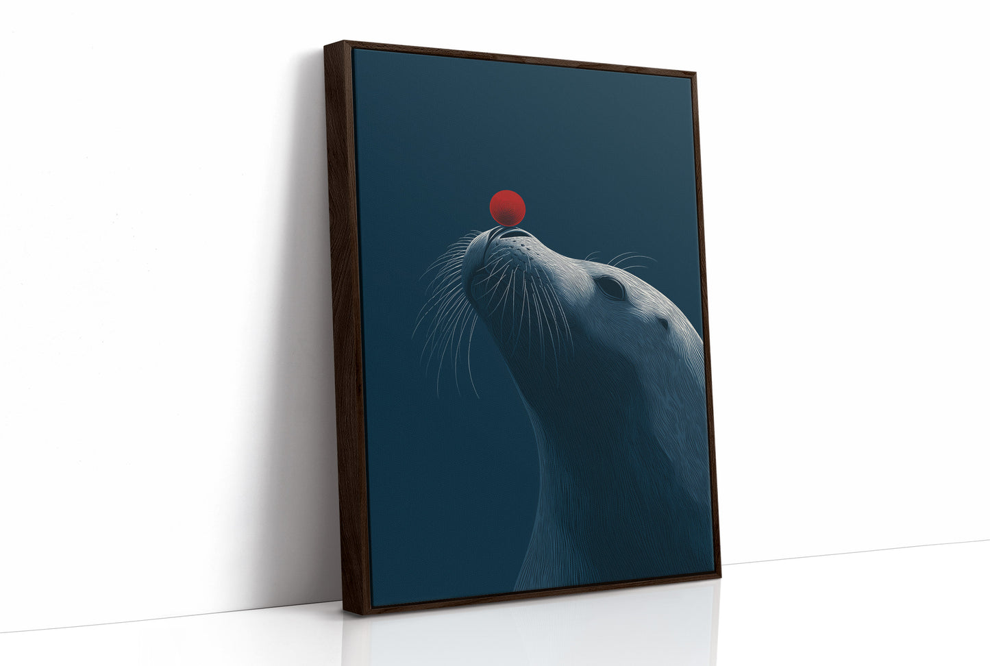 Seal Balancing Red Moon