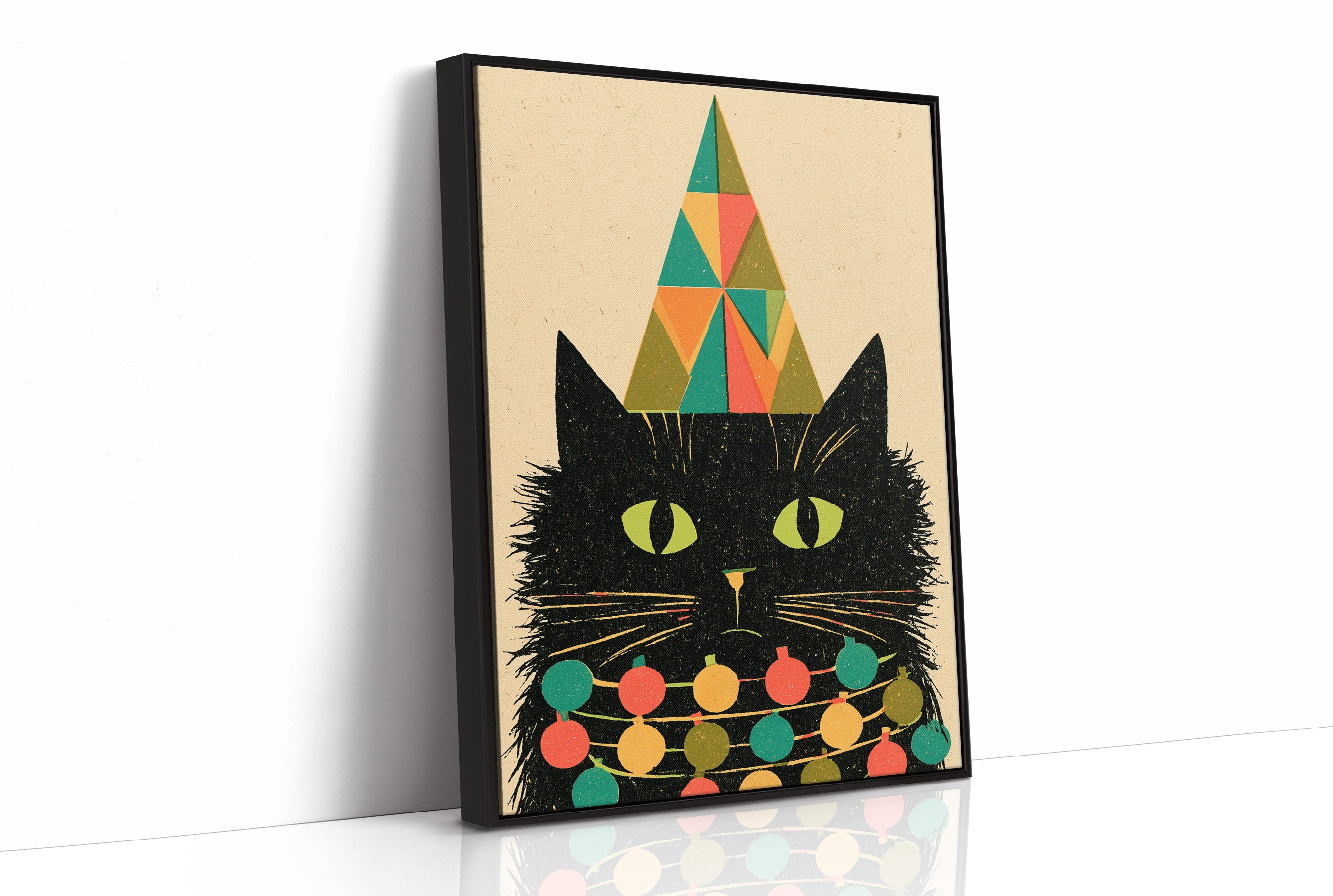 Geometric Christmas Cat