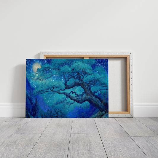 Sapphire Oak Under Celestial Light