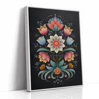 Midnight Garden Blooms In Coral