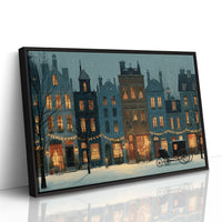 Snowfall on Old Cobblestone