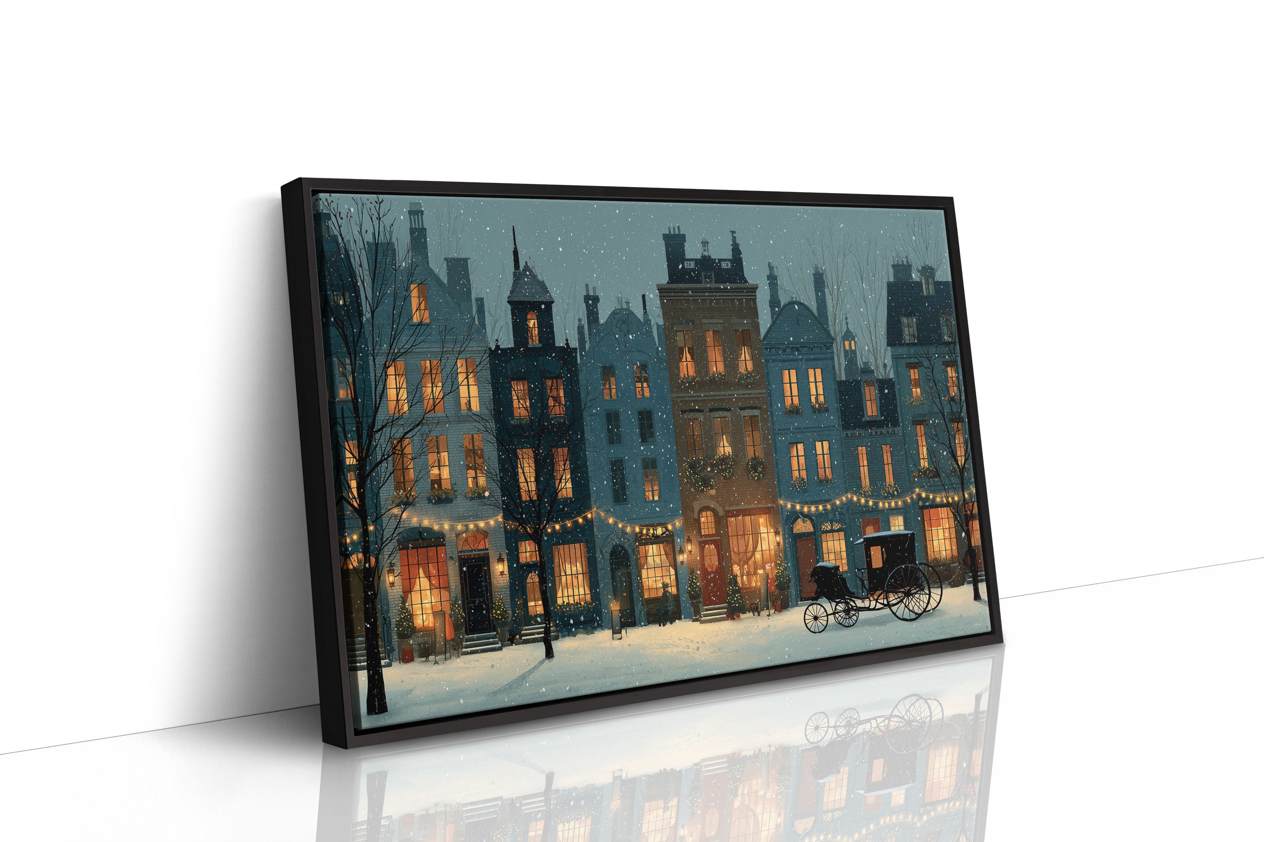Snowfall on Old Cobblestone