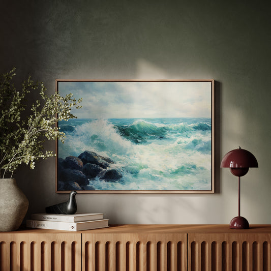 Ocean Swells Dance Against Stone