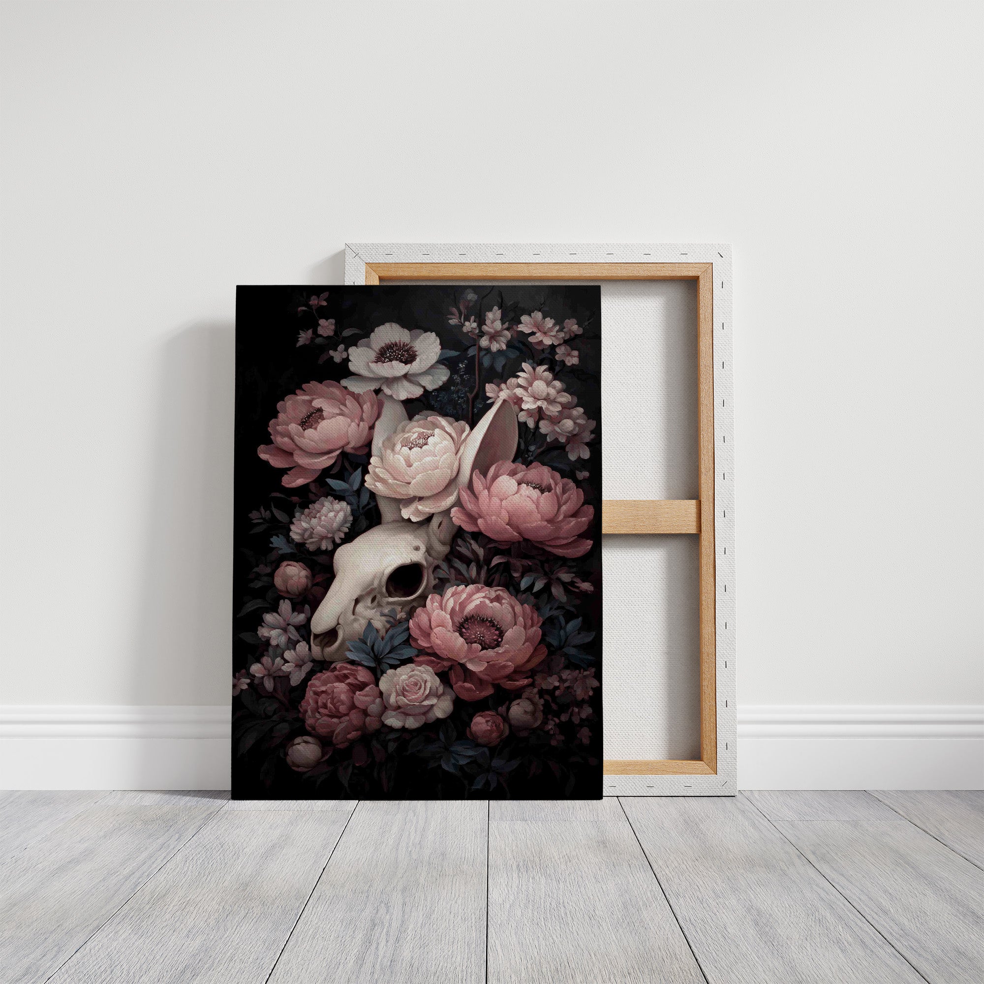 Skull Blossoms Against Velvet Night