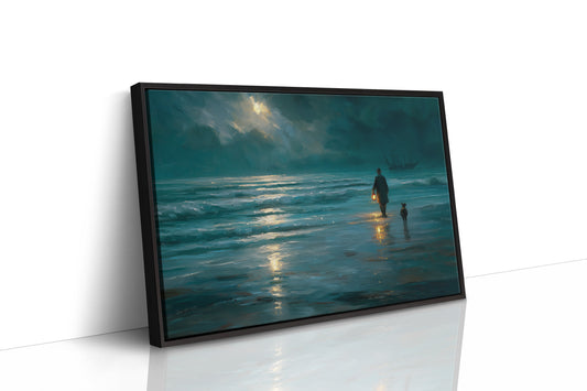 Midnight Walk Along Teal Waters