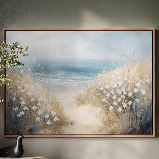 Coastal Daisies Dance Above Summer Waves