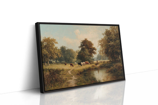 Autumn Cattle By The River's Edge