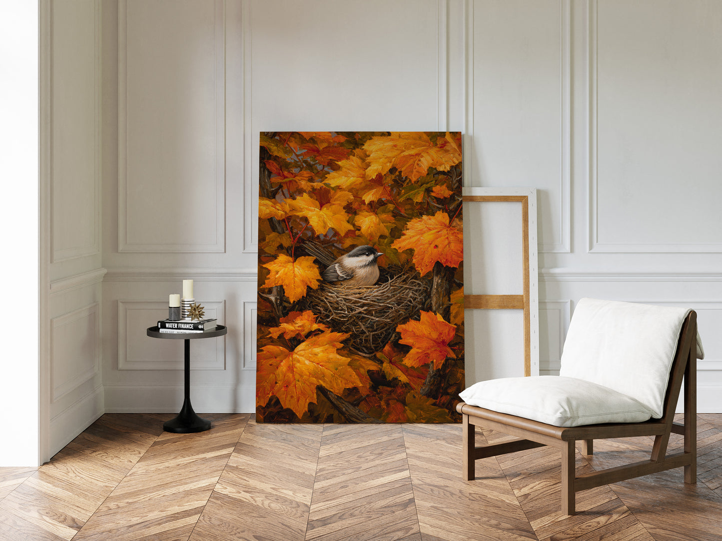 Maple Leaves Shield Chickadee's Rest