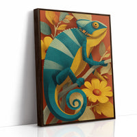 Chameleon Among the Daisies