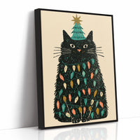 Cat Wrapped in Christmas Lights
