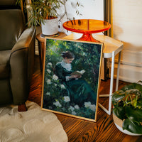 Victorian Lady Reading Portrait - Romantic Garden Art - Gallery Canvas image 12