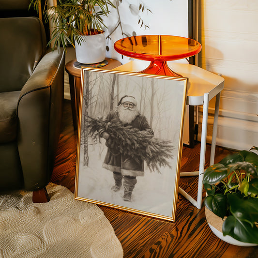 Vintage Santa Claus Drawing - Festive Holiday Art - Gallery Canvas image 10
