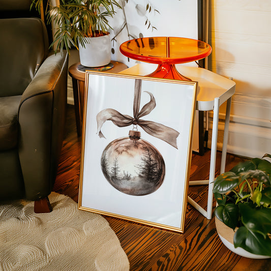 Rustic Forest Ornament Art Print - Woodland Holiday Decor - Gallery Canvas image 14