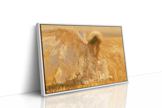 Kneeling in Golden Wheat