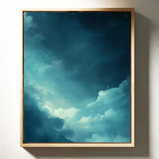 Celestial Drift Through Midnight Blue