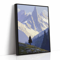Solitary Wanderer Beneath Violet Peaks