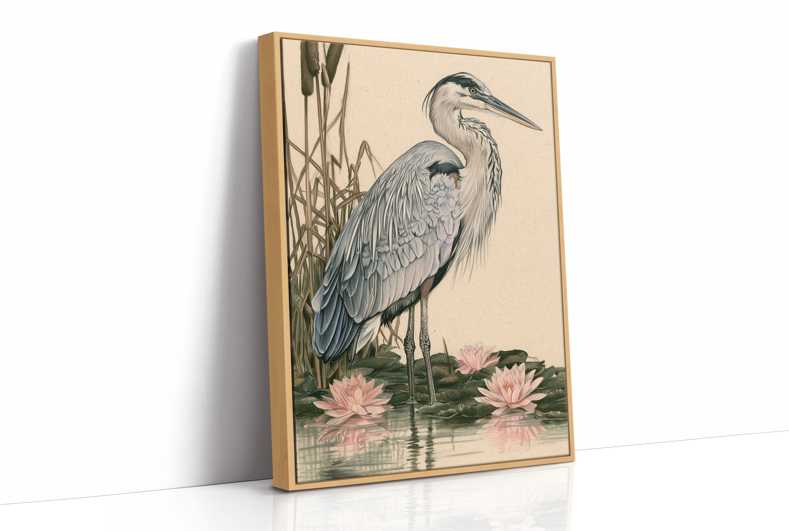 Heron at the Water Lilies
