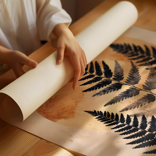 Fern Silhouettes Against Golden Light