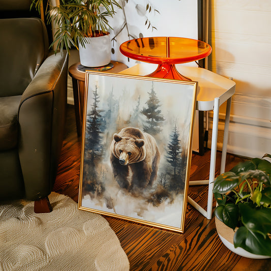 Majestic Bear Watercolor Print - Nature Wildlife Art - Gallery Canvas image 4