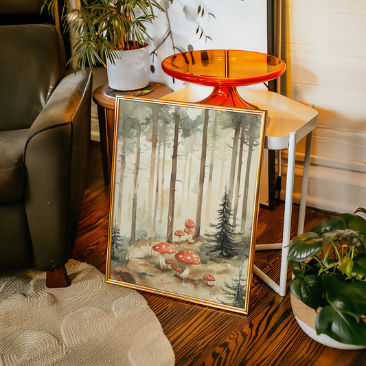 Enchanted Forest Mushroom Print - Whimsical Nature Art - Gallery Canvas image 2