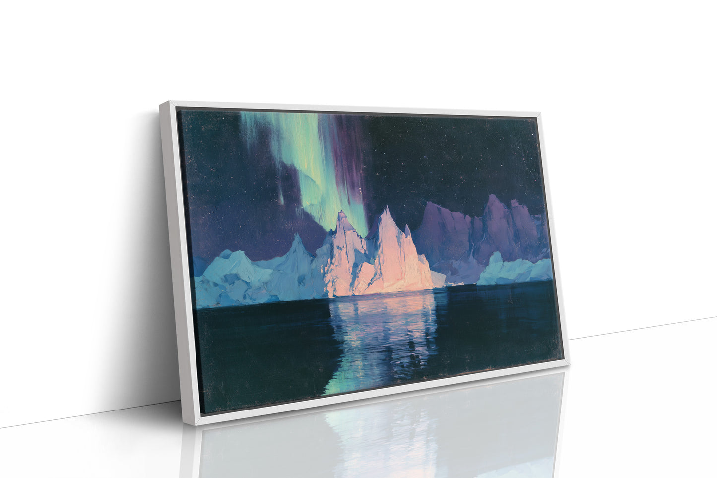 Icebergs Under the Aurora