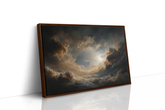 Borrowed Light Between Storm Clouds