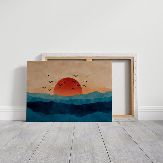 Birds Circle Morning's Coral Rise