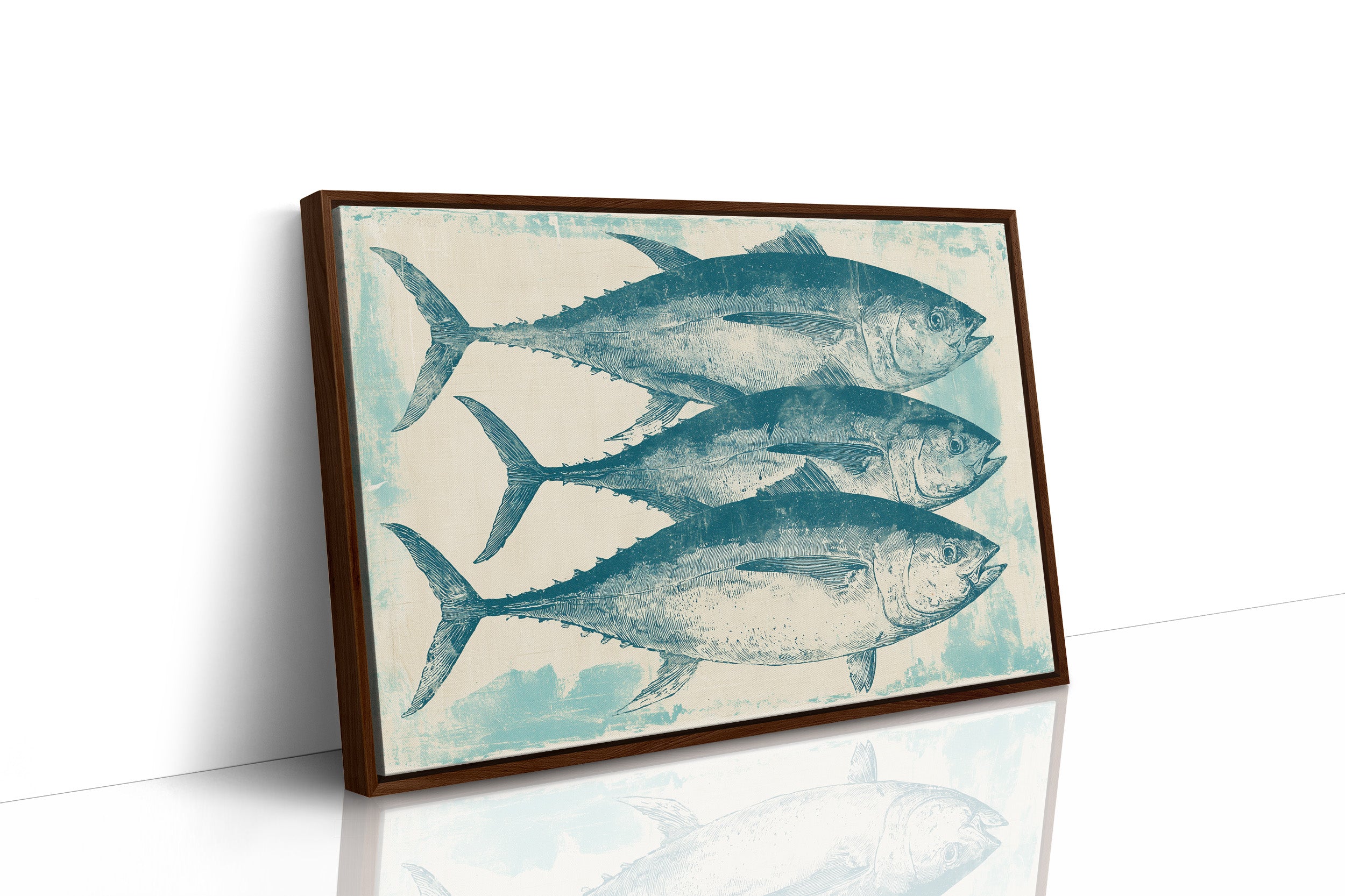 School of Tuna, Vintage Block Print