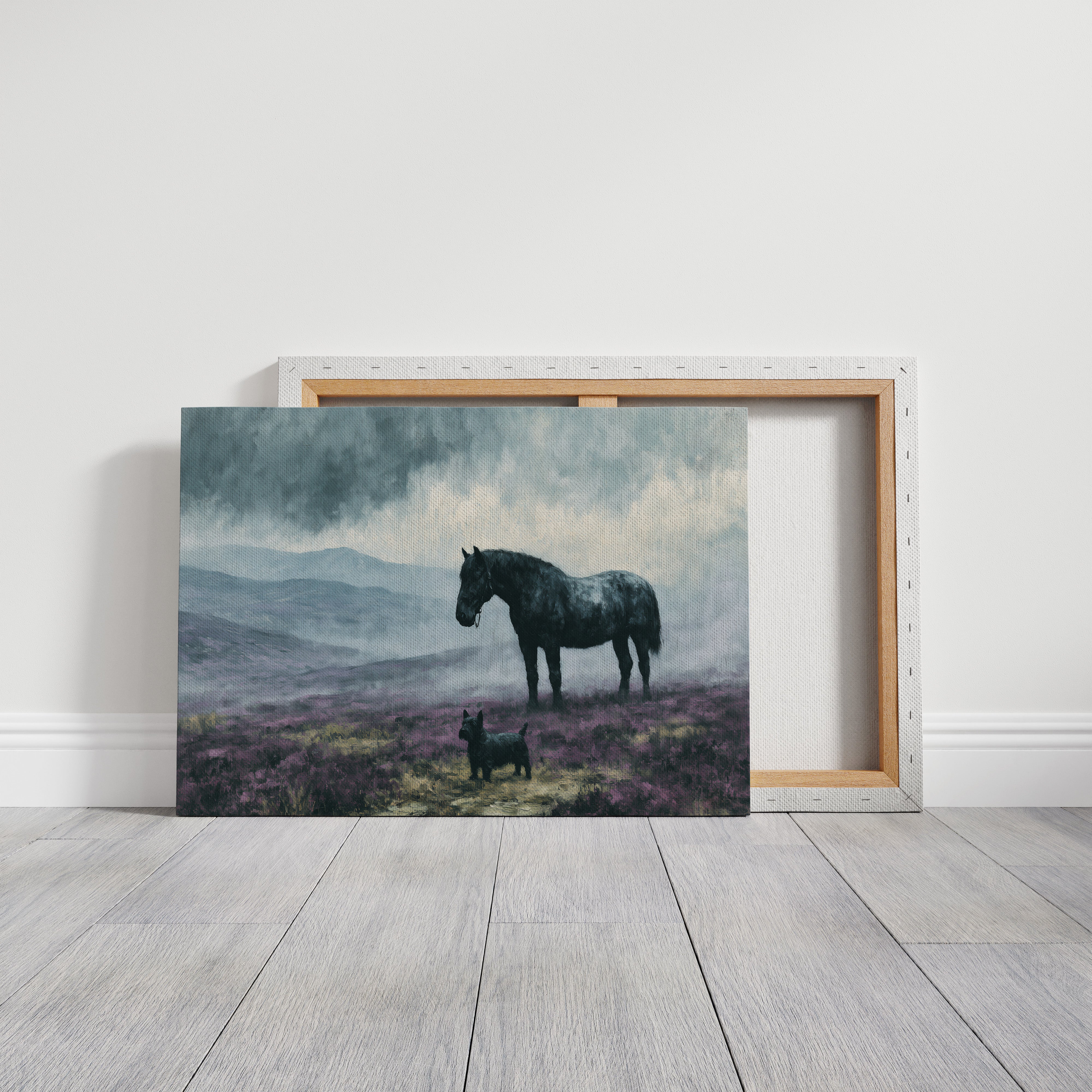 Pony and Terrier on the Misty Moor