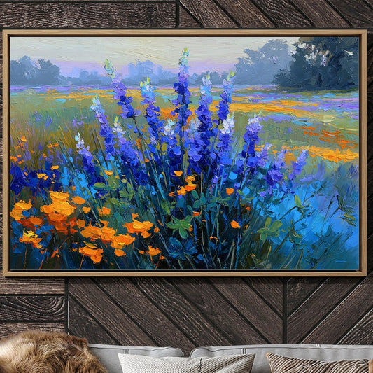 Delphiniums Dance With Golden Poppies