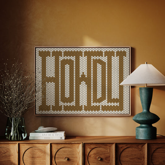 Howdy Western Mosaic Wall Greeting
