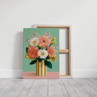 Sunday Flowers in a Striped Vase