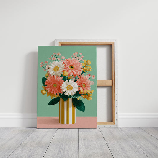 Sunday Flowers in a Striped Vase