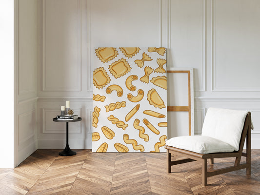 Pasta Shapes Dance In Golden Light