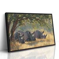 Three Giants Rest In Golden Grass