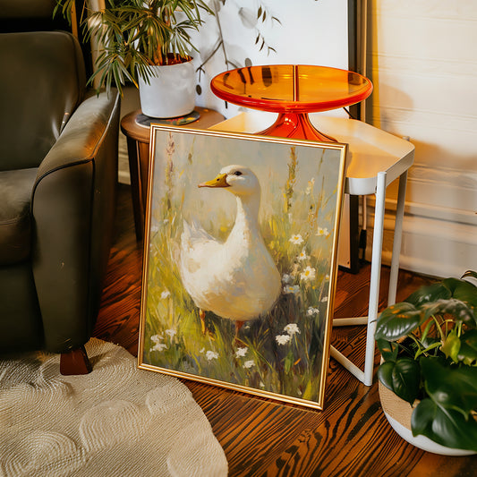 A Duck's Day Among Wildflowers