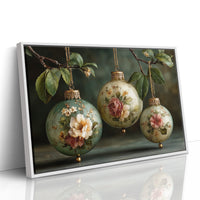 Sage Ornaments Painted With Roses