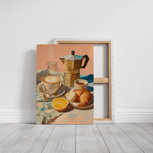 Golden Hour Brews On Painted Linen