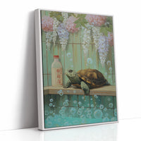 Turtle Dreams Among Wisteria Blooms