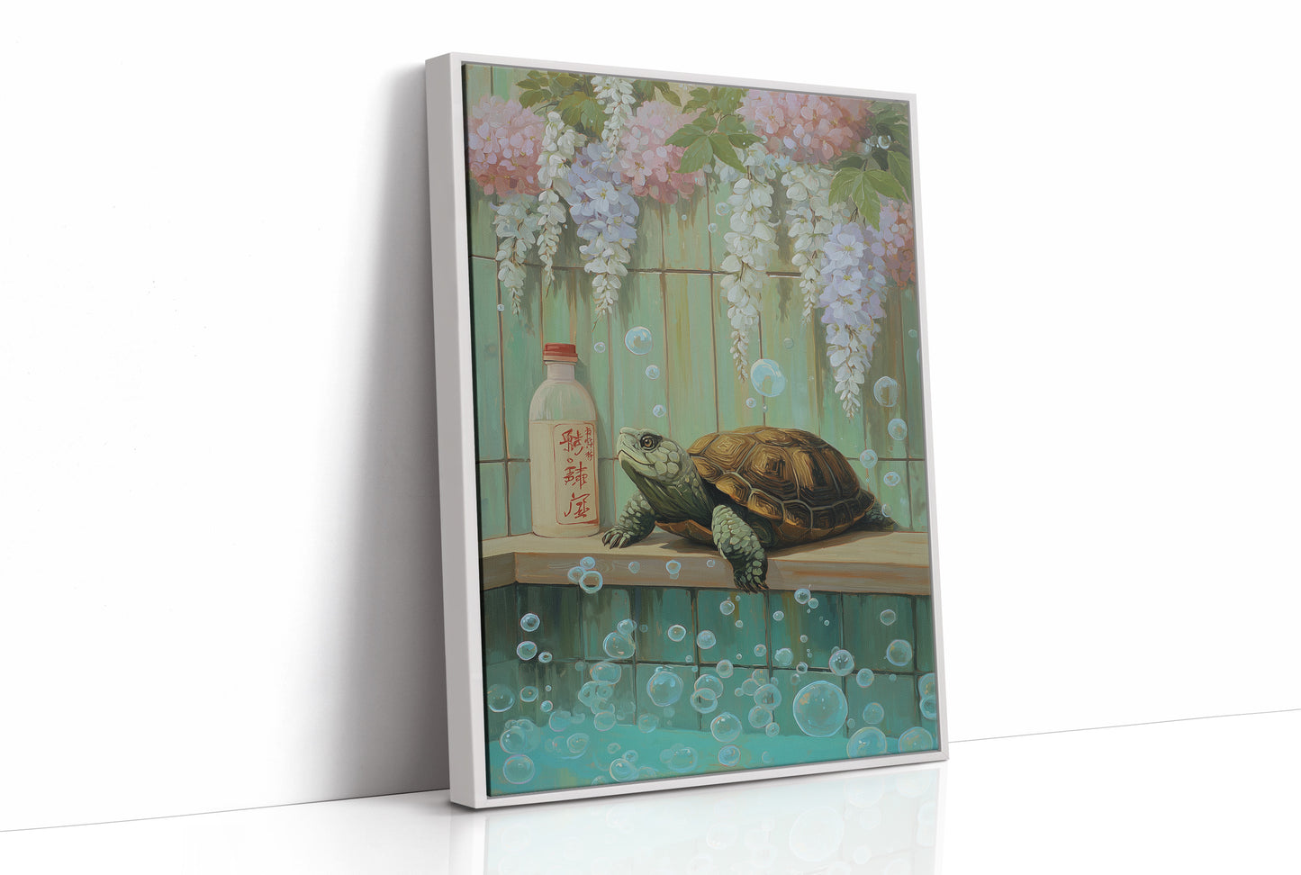 Turtle Dreams Among Wisteria Blooms