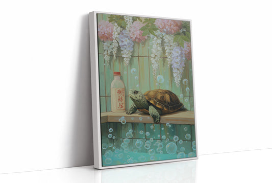 Turtle Dreams Among Wisteria Blooms