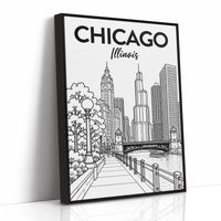 Chicago, Riverwalk Line Art