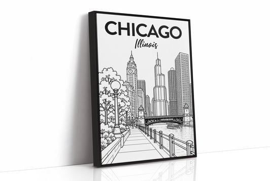 Chicago, Riverwalk Line Art