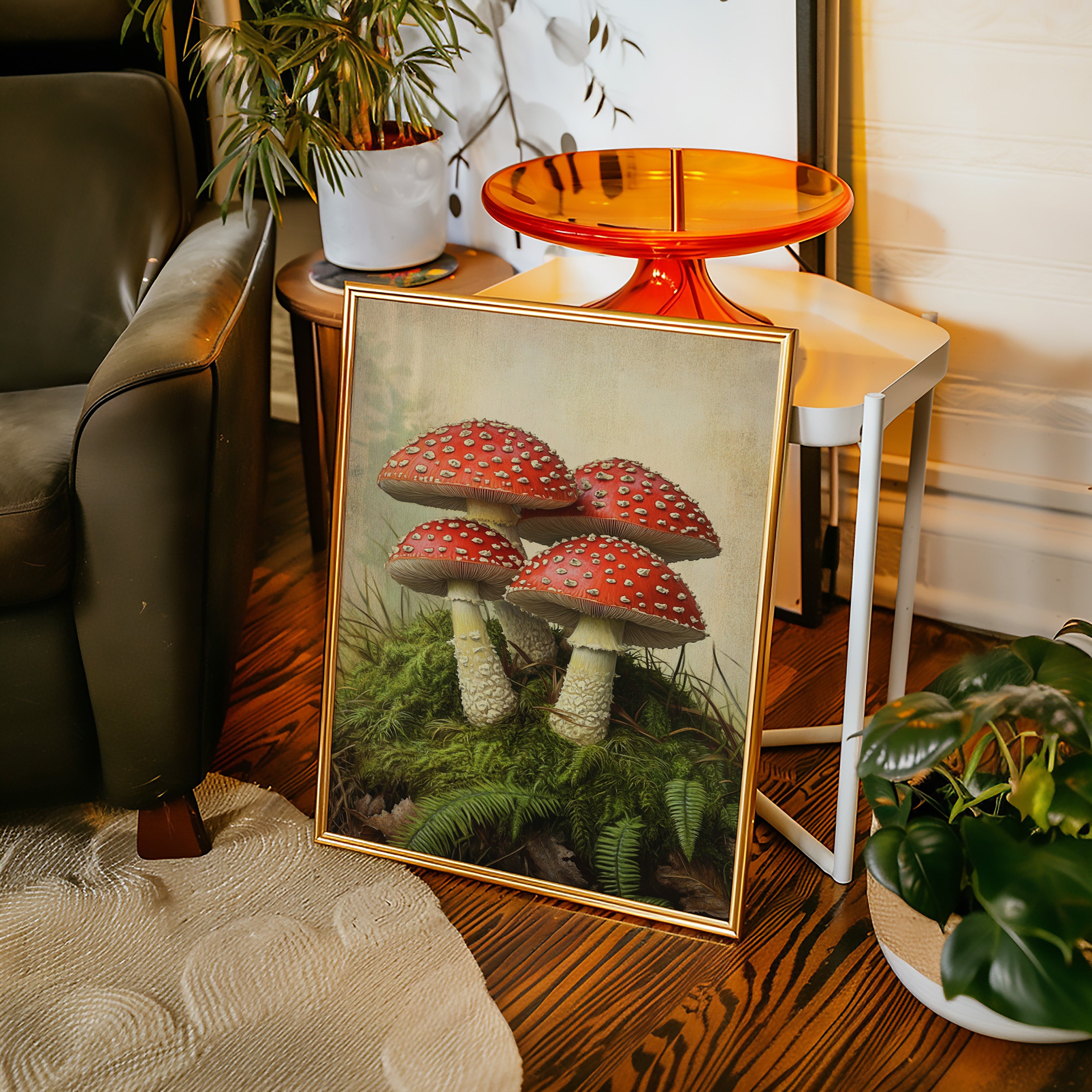 Crimson Mushrooms Emerge