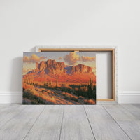 Superstition Mountains At Dusk