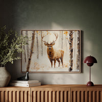 Noble Stag Among Winter Birches