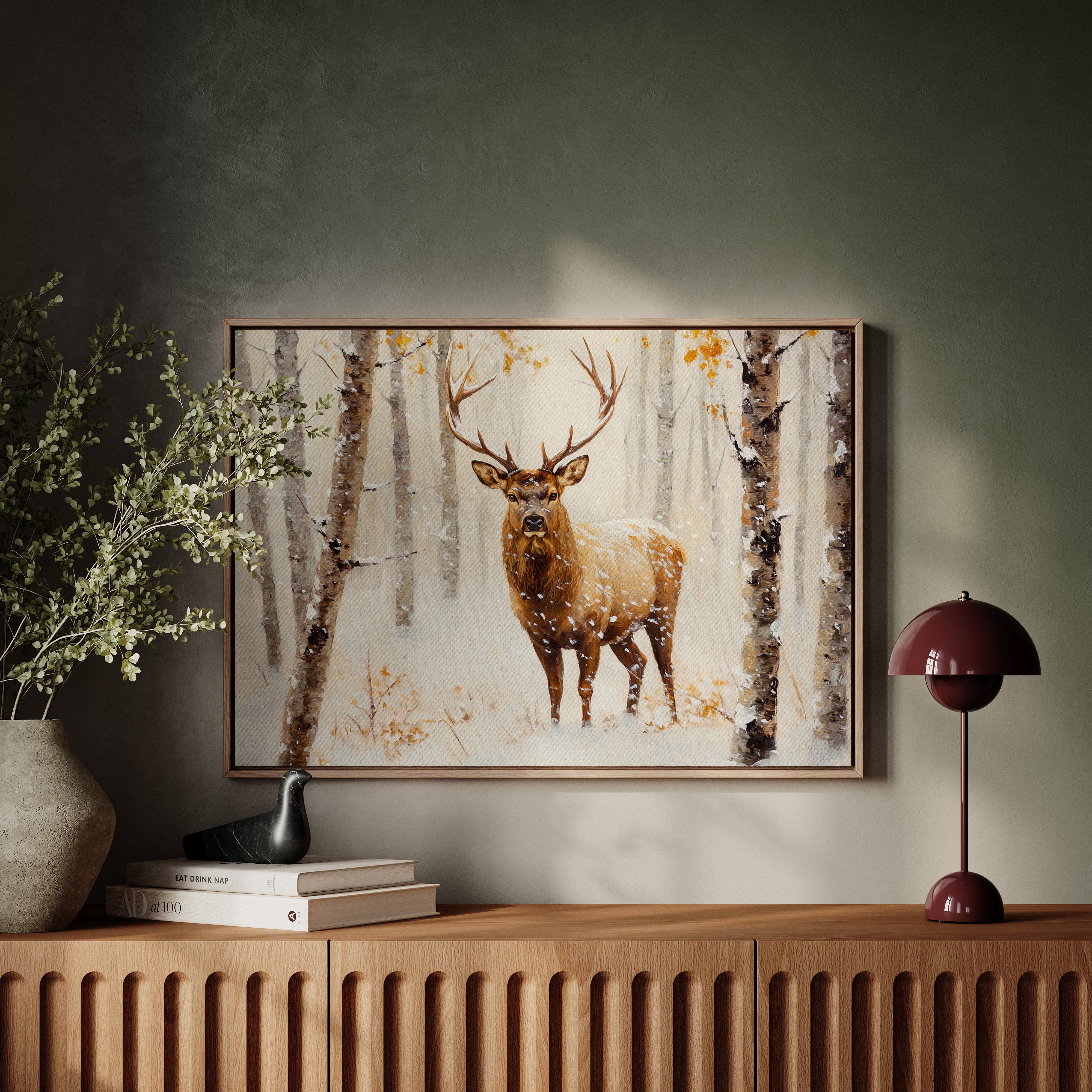 Noble Stag Among Winter Birches