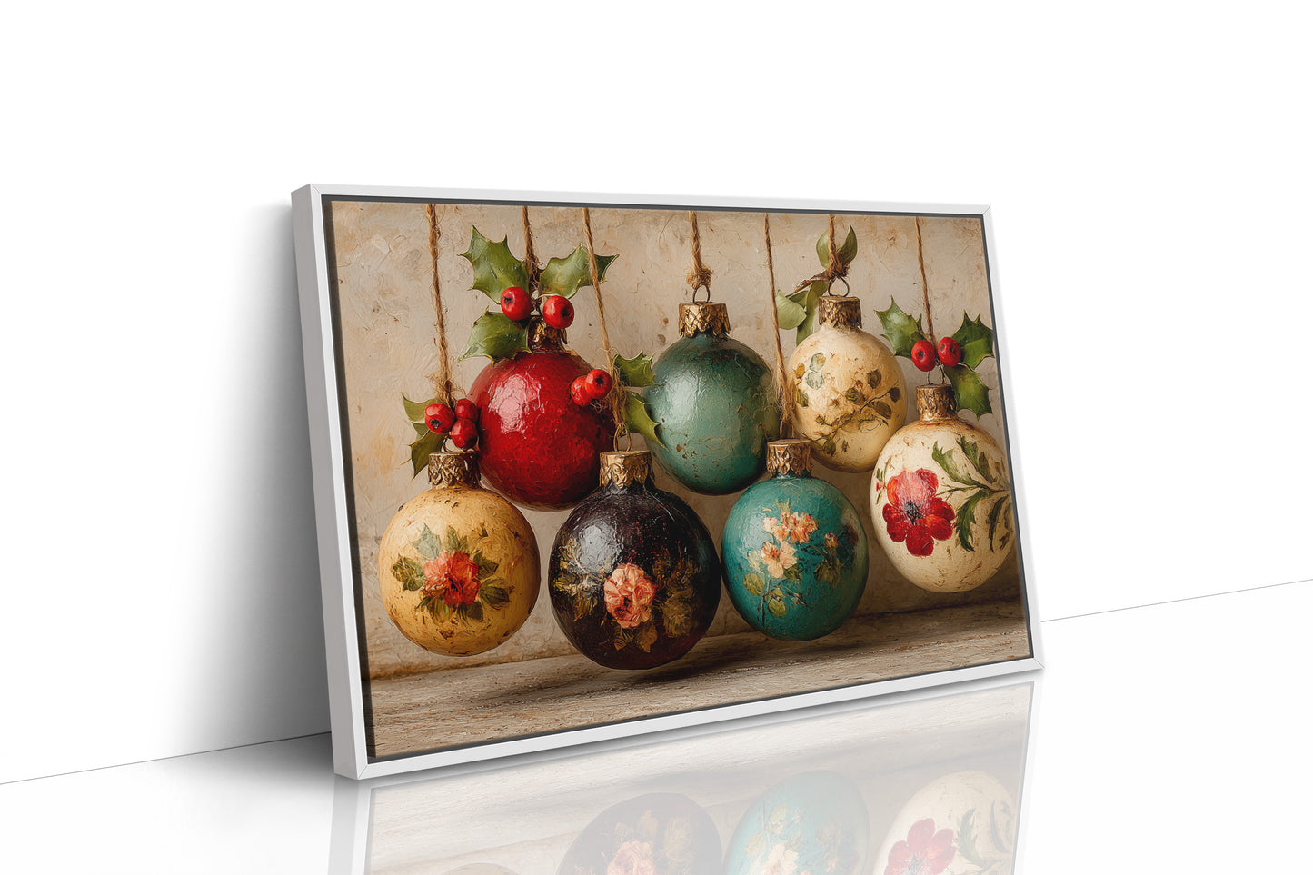 Holly Berries and Painted Baubles
