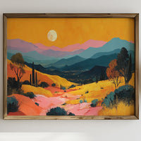 Valley Lights Beneath Moonlit Saguaros