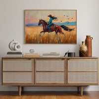 Cowgirl Ride at Sunset Plains